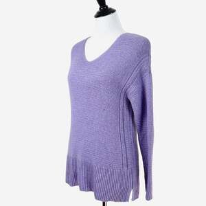 J Jill Pure Jill Size XS Cotton Cashmere Blend Sweater V Neck Lavender